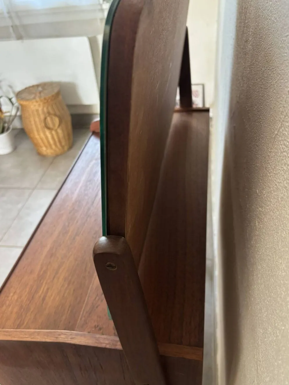 Coiffeuse vintage danoise en teck des années 60 estampillée Ag Spjel Kobber