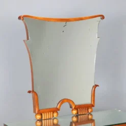 Coiffeuse vintage en acajou teinté avec miroir, Italie, XXe siècle