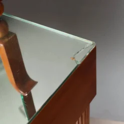 Coiffeuse vintage en acajou teinté avec miroir, Italie, XXe siècle