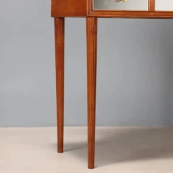Coiffeuse vintage en acajou teinté avec miroir, Italie, XXe siècle