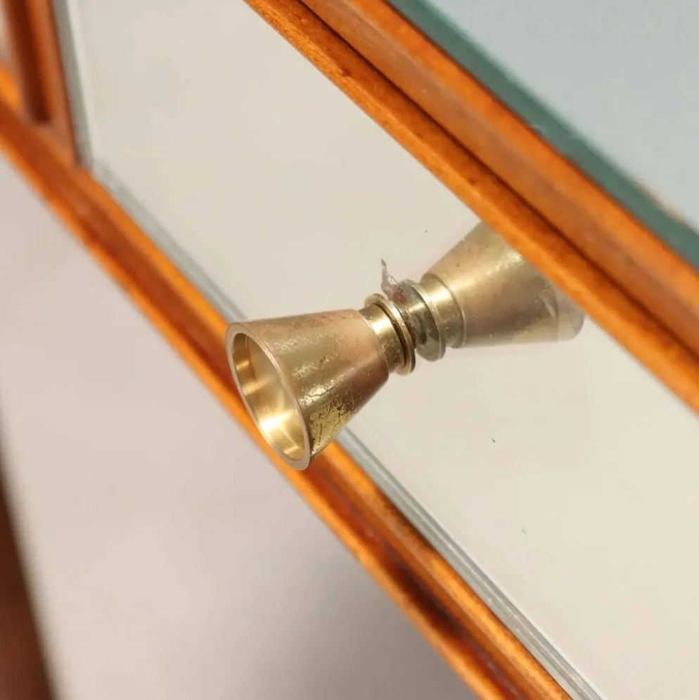 Coiffeuse vintage en acajou teinté avec miroir, Italie, XXe siècle