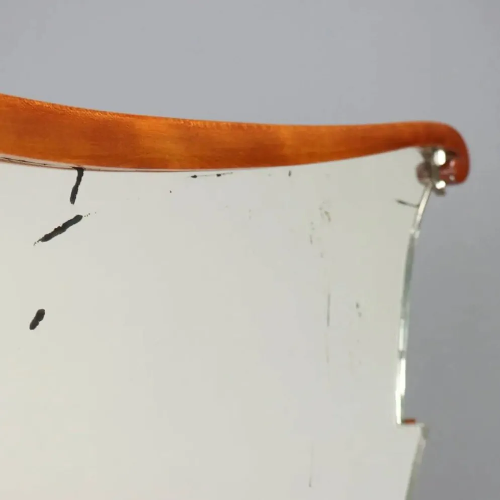 Coiffeuse vintage en acajou teinté avec miroir, Italie, XXe siècle