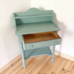 Coiffeuse vintage en bois peint