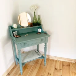 Coiffeuse vintage en bois peint