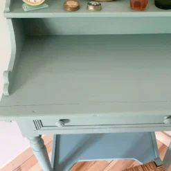 Coiffeuse vintage en bois peint
