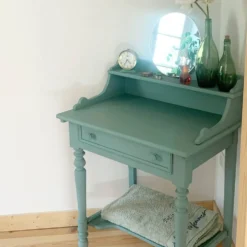 Coiffeuse vintage en bois peint
