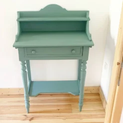 Coiffeuse vintage en bois peint