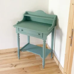 Coiffeuse vintage en bois peint