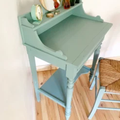 Coiffeuse vintage en bois peint