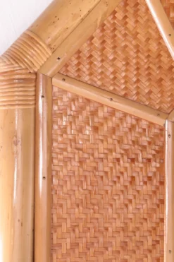 Coiffeuse vintage en faux bambou France des années 1980