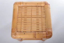 Coiffeuse vintage en faux bambou France des années 1980