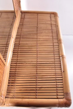 Coiffeuse vintage en faux bambou France des années 1980