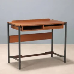 Coiffeuse vintage en placage d’acajou design Italie 1960s