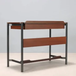 Coiffeuse vintage en placage d’acajou design Italie 1960s