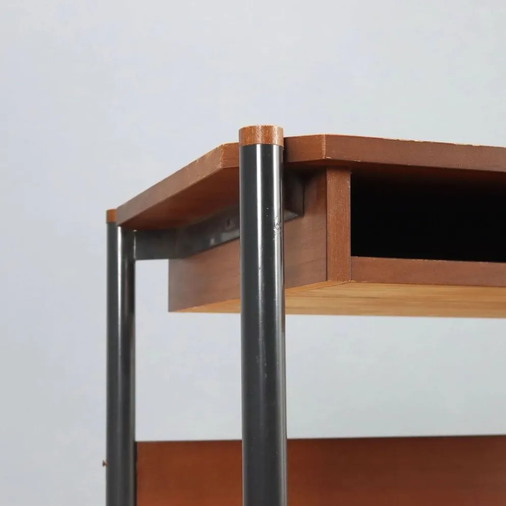 Coiffeuse vintage en placage d’acajou design Italie 1960s