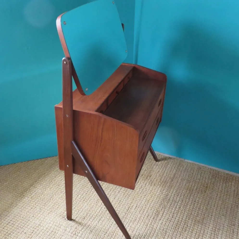 Coiffeuse vintage en teck Danemark 1960