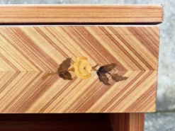 Coiffeuse vintage, marqueterie, années 50 / 60