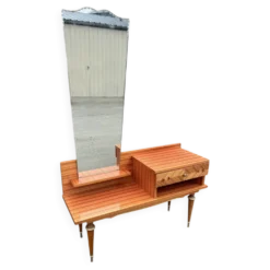 Coiffeuse vintage, marqueterie, années 50 / 60