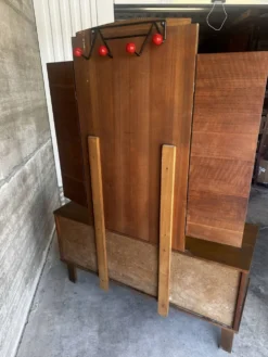 Coiffeuse vintage à miroir triptyque, années 1950