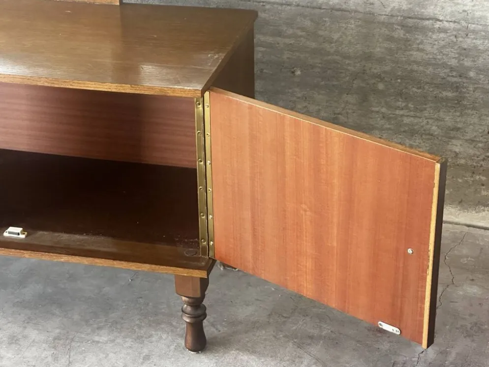 Coiffeuse vintage à miroir triptyque, années 1950