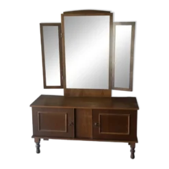 Coiffeuse vintage à miroir triptyque, années 1950