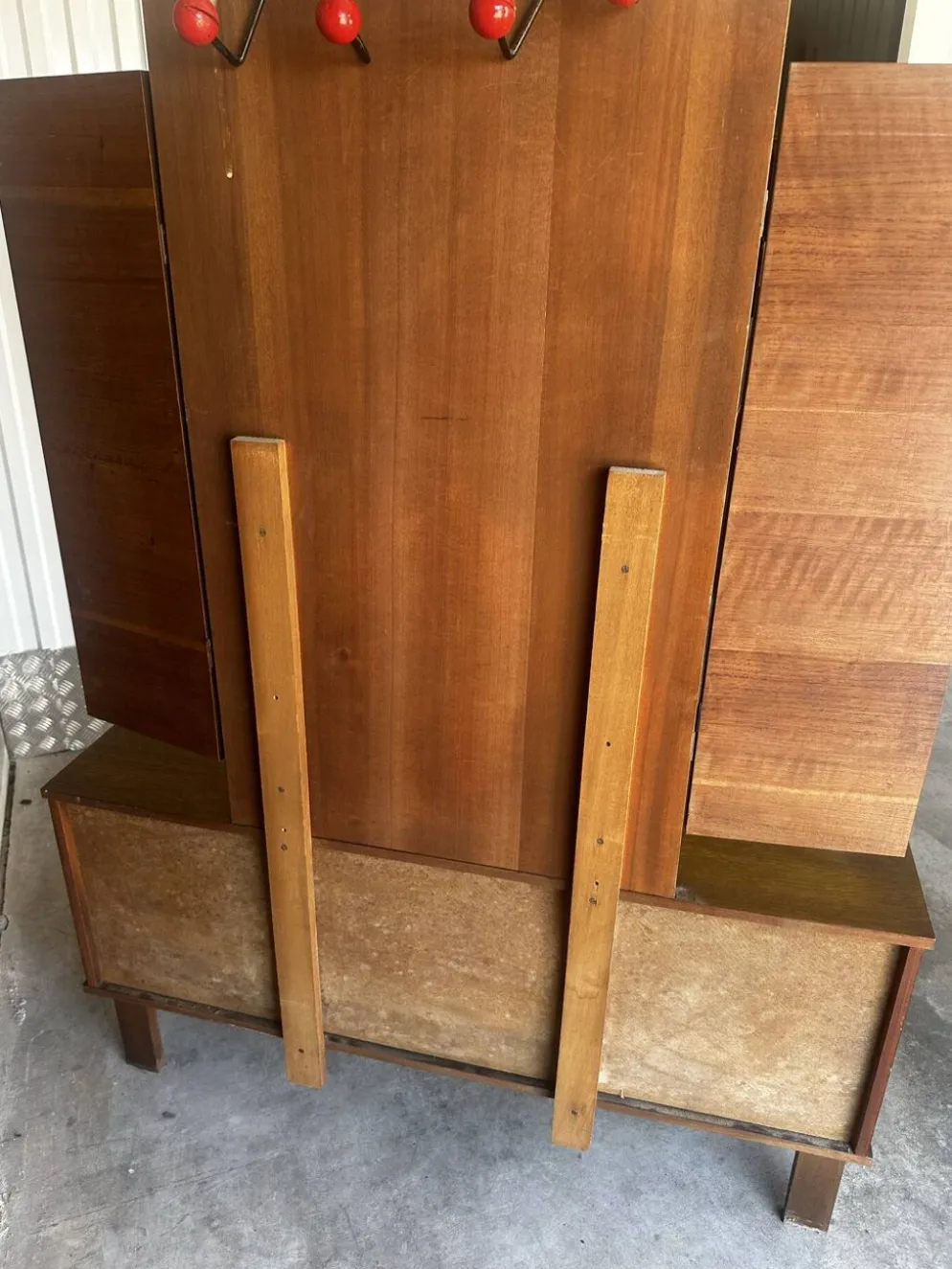 Coiffeuse vintage à miroir triptyque, années 1950