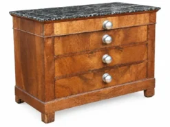 Commode ancienne en bois et marbre
