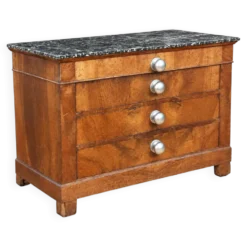 Commode ancienne en bois et marbre