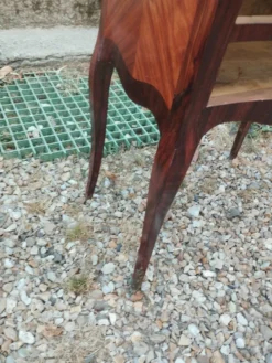 Commode ancienne en marqueterie avec plateau marbre style louis xvi