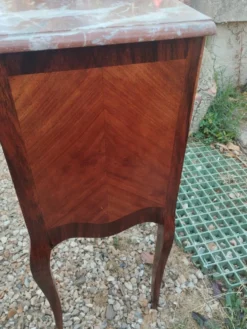 Commode ancienne en marqueterie avec plateau marbre style louis xvi