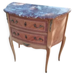 Commode ancienne marqueterie style louis xvi plateau marbre