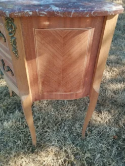Commode ancienne marqueterie style louis xvi plateau marbre