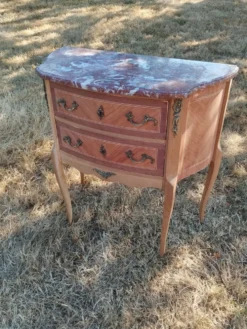 Commode ancienne marqueterie style louis xvi plateau marbre