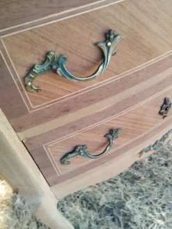Commode ancienne marqueterie style louis xvi plateau marbre