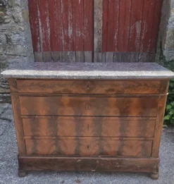 Commode ancienne Restauration / Louis-Philippe XIXe – placage de bois