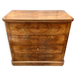 Commode anglaise ancienne en noyer flammé