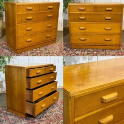 Commode anglaise des années 1950 en chêne