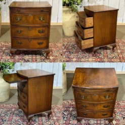 Commode anglaise en noyer des années 1950