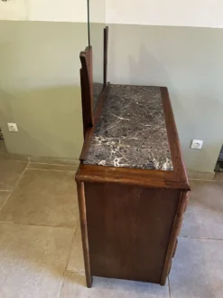 Commode art déco avec miroir biseauté et marbre