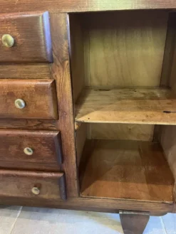 Commode art déco avec miroir biseauté et marbre