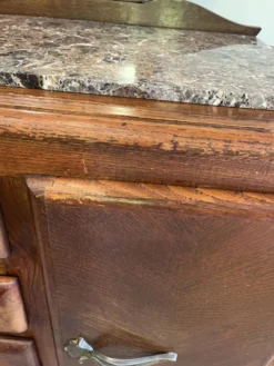 Commode art déco avec miroir biseauté et marbre