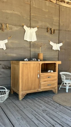 Commode art déco bois brut