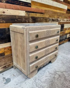 Commode Art Déco en chêne aérogommée