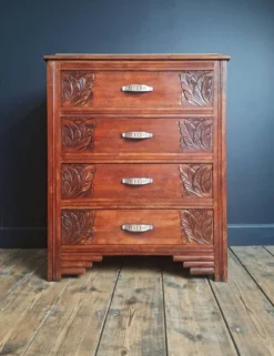 Commode art déco plateau marbre, meuble ancien vintage