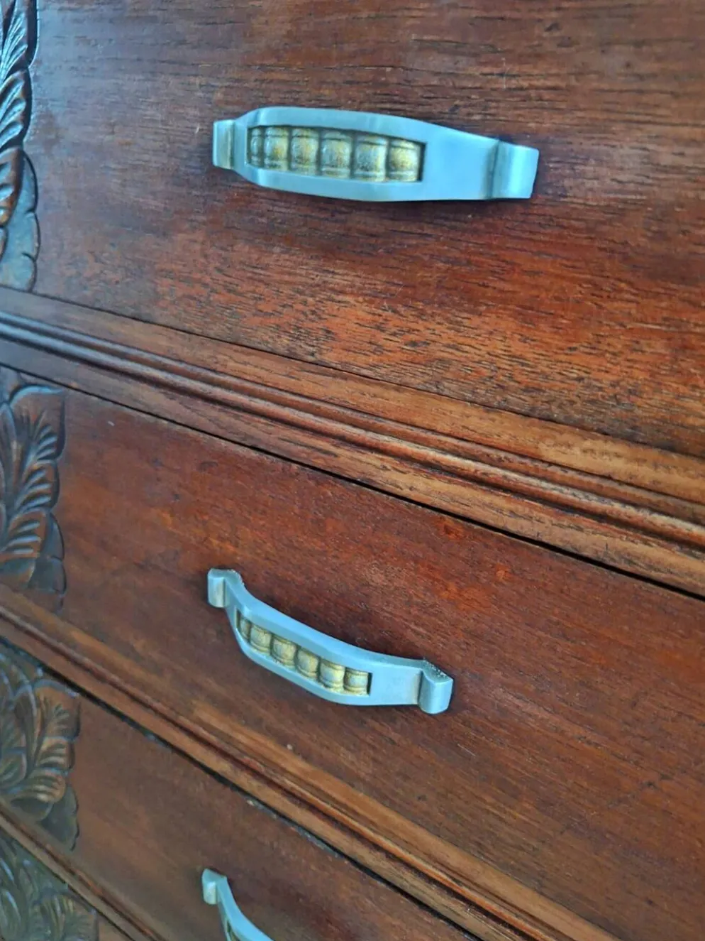Commode art déco plateau marbre, meuble ancien vintage
