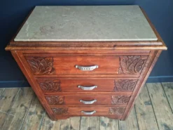 Commode art déco plateau marbre, meuble ancien vintage