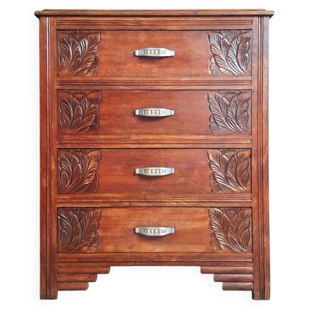 Commode art déco plateau marbre, meuble ancien vintage