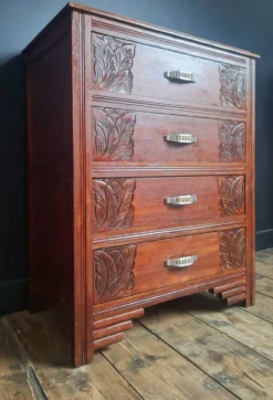 Commode art déco plateau marbre, meuble ancien vintage