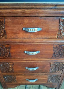 Commode art déco plateau marbre, meuble ancien vintage