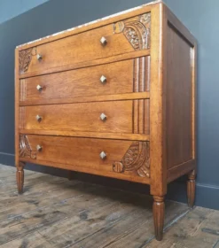 Commode art déco plateau marbre, meuble ancien vintage